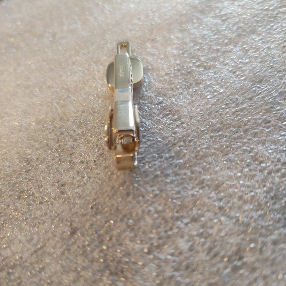 Burberry Tie Clip Gold Plated with Green Logo - Picture 7 of 16